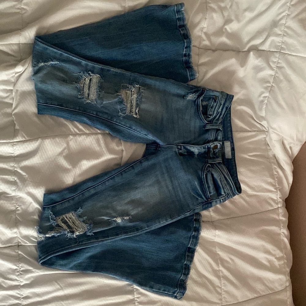 Ripped bootcut jeans